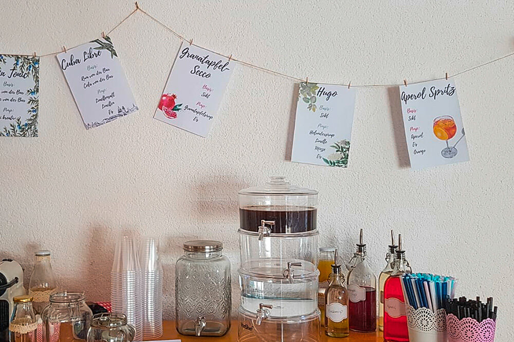 Hochzeit mit Reisemotto: "Pimp your drink"-Bar