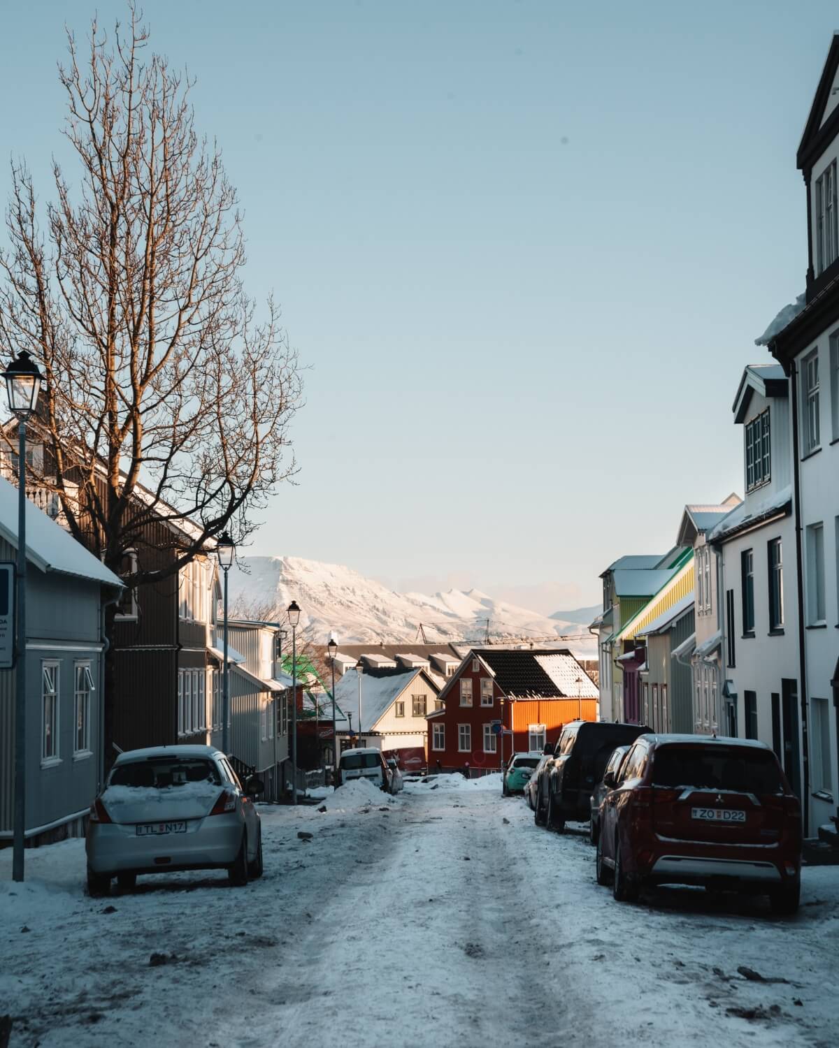 Winter in den Straßen von Reykjavík