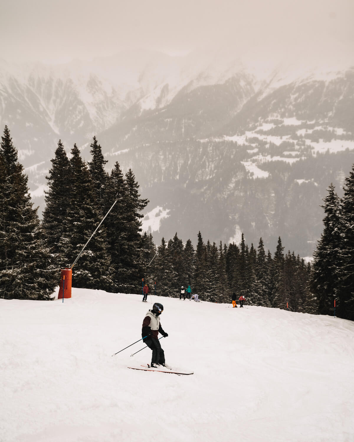 Tiefschnee im Skiegebiet Laax