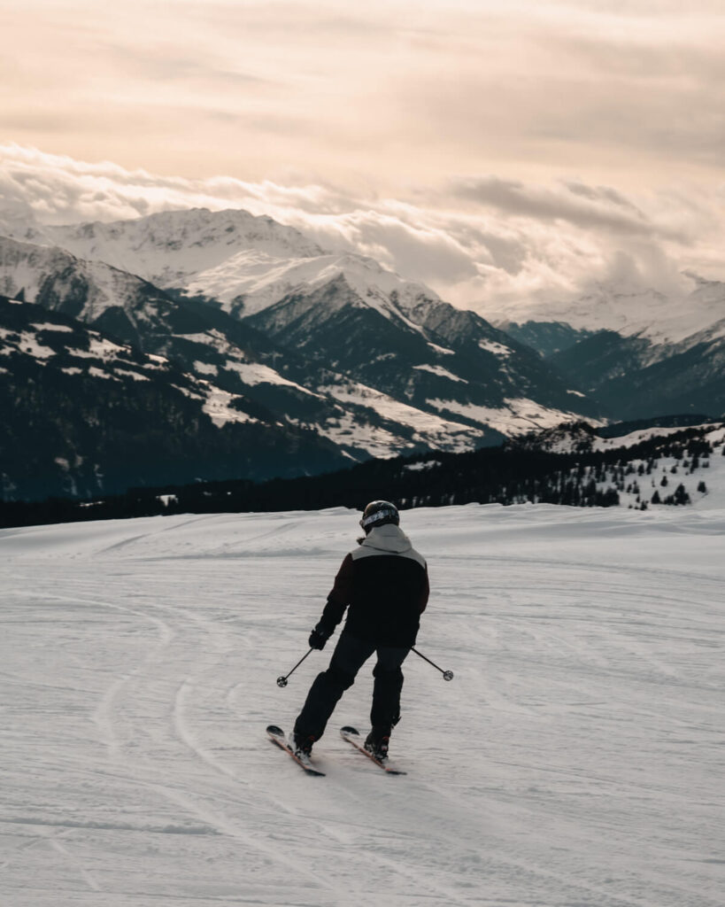 Abfahrt im  Skiegebiet Laax