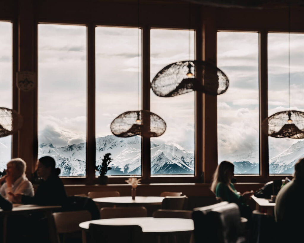 Blick aus der Freeride Base in Laax