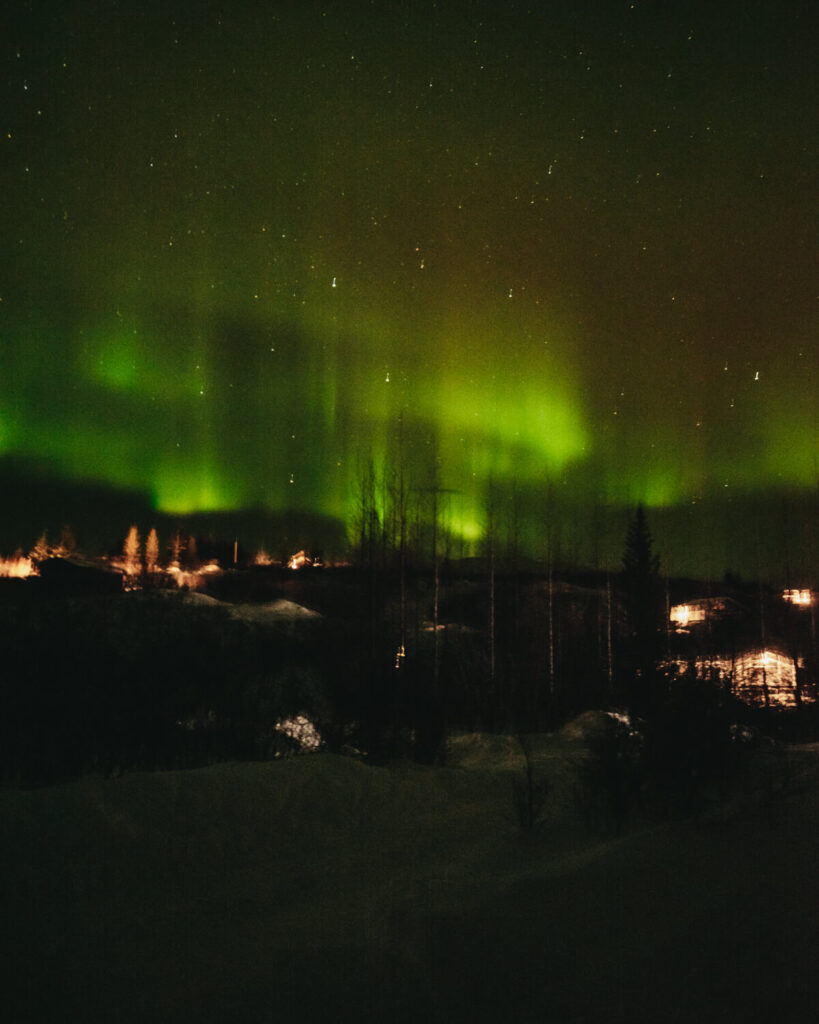 Nordlichter an den Úthlíd Cottages