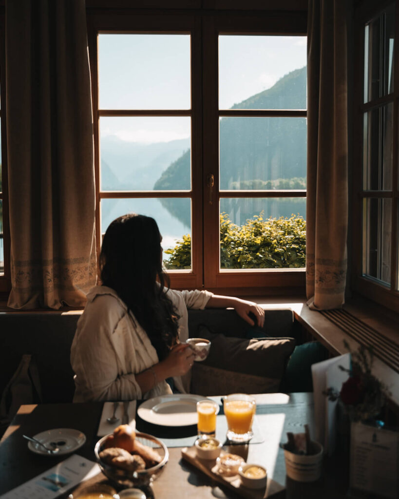 Blick aus dem Seehotel auf den Grundlsee