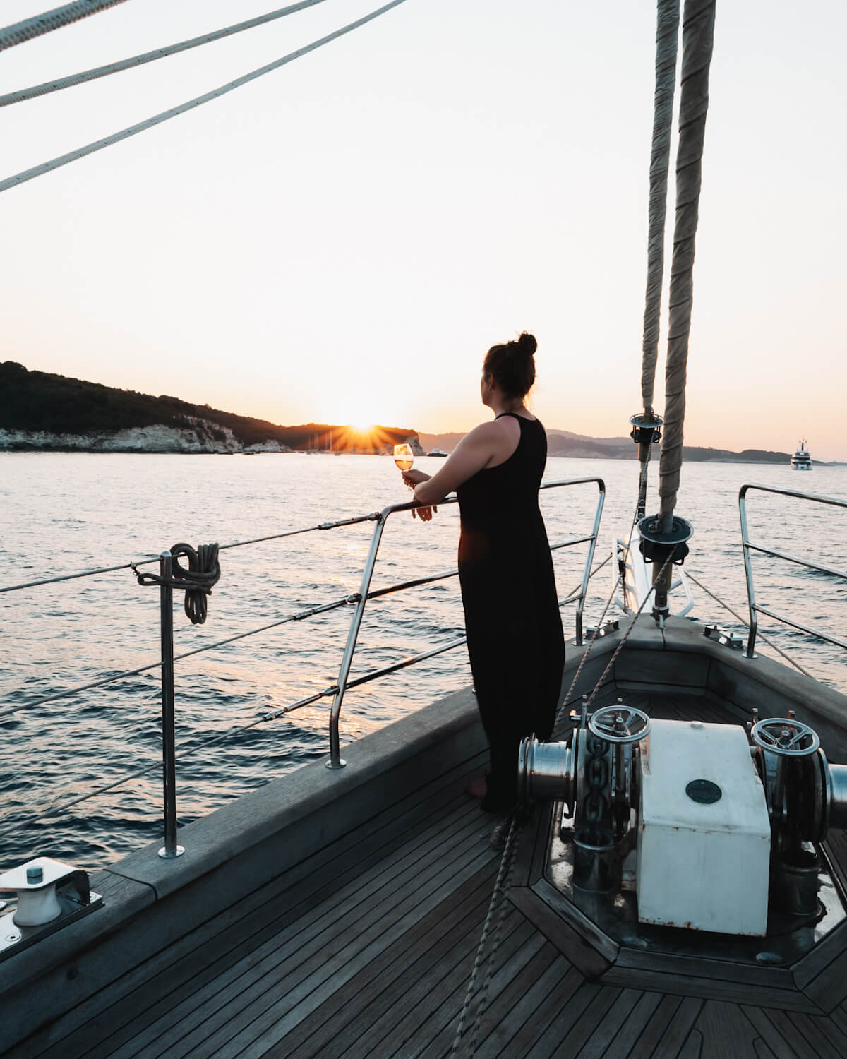 Sundowner beim Captains Dinner an Bord von Sailing Classics