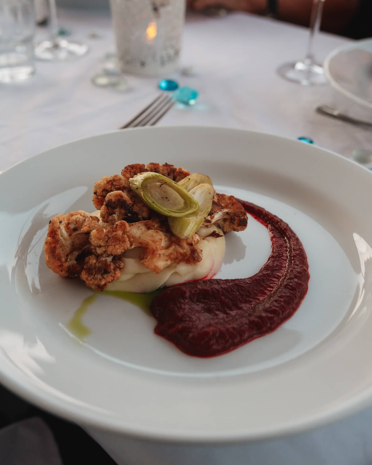 Vegetarische Hauptspeise beim Captains Dinner